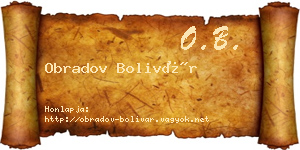 Obradov Bolivár névjegykártya